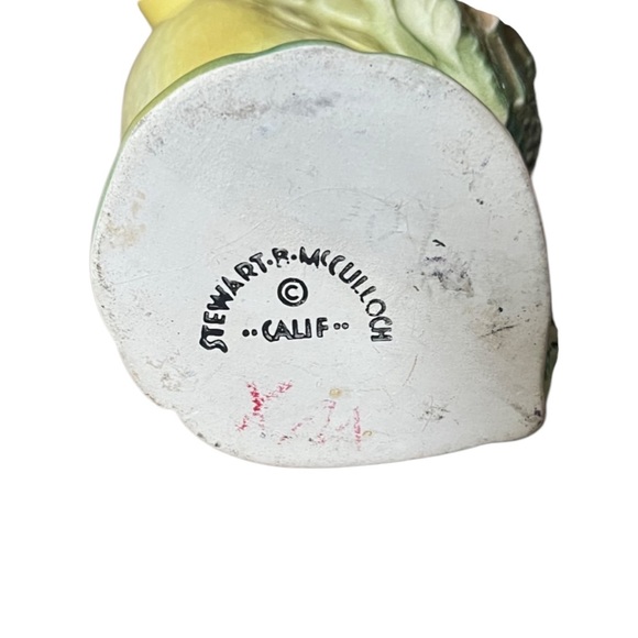 1950's Stewart McCulloch California Pottery Green Parrot Bird Pitcher Retro - Picture 6 of 8